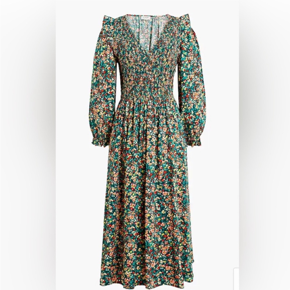 J.Crew multicolored floral midi dress xs